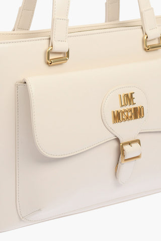 LOVE borsa tote in ecopelle con maxi tasca esterna