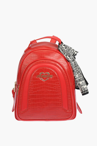 LOVE  crocodile effect faux leather backpack with Neckerchief