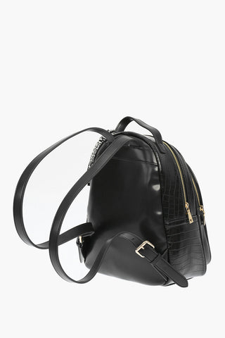 LOVE crocodile effect faux leather backpack with Neckerchief