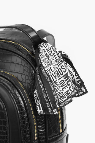 LOVE crocodile effect faux leather backpack with Neckerchief