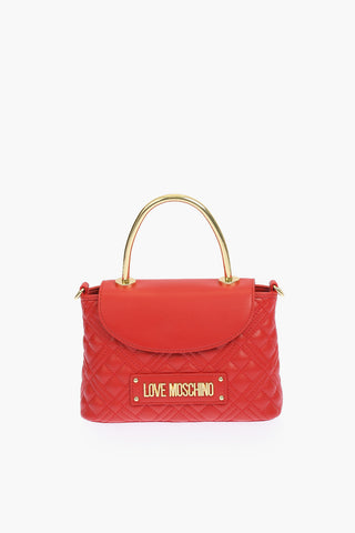 LOVE mini borsa a mano trapuntata in ecopelle con tracolla removibile