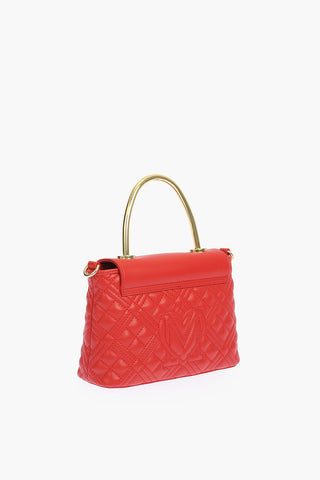 LOVE mini borsa a mano trapuntata in ecopelle con tracolla removibile