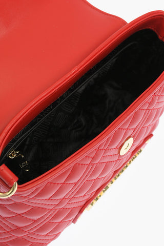 LOVE mini borsa a mano trapuntata in ecopelle con tracolla removibile