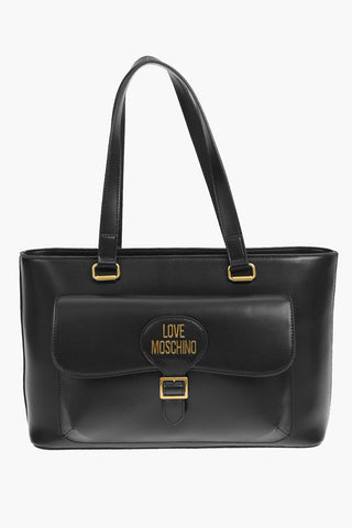LOVE borsa tote in ecopelle con maxi tasca esterna