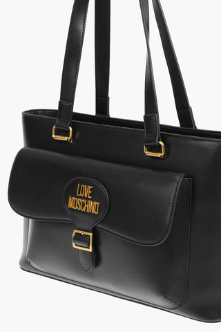 LOVE borsa tote in ecopelle con maxi tasca esterna