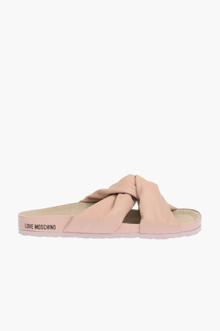 LOVE knotted design leather BIRKI30 pool sliders