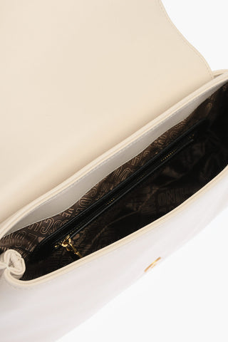LOVE solid color faux leather handle bag with removable shoulder strap