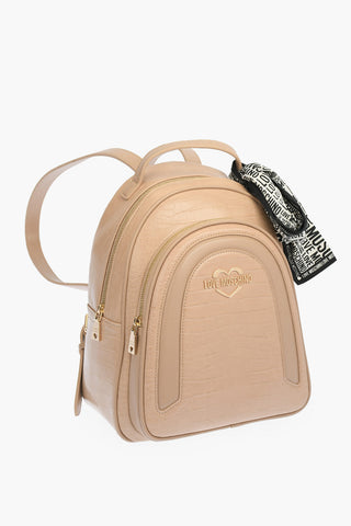 LOVE  crocodile effect faux leather backpack with Neckerchief