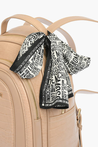 LOVE  crocodile effect faux leather backpack with Neckerchief
