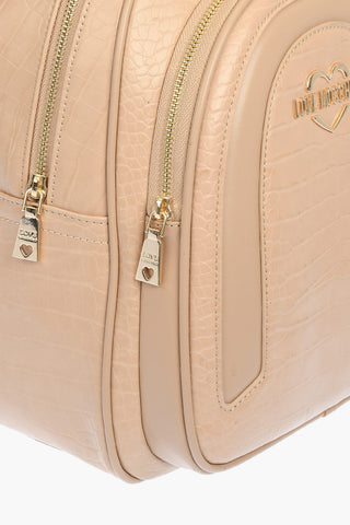 LOVE  crocodile effect faux leather backpack with Neckerchief