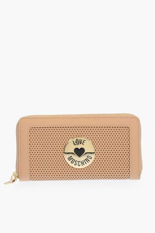 LOVE Perforated faux leather continental wallet