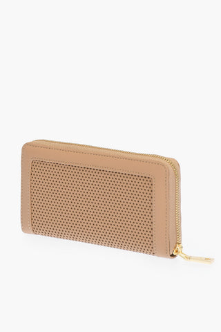 LOVE Perforated faux leather continental wallet