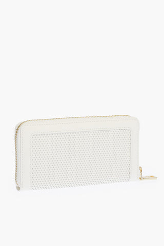 LOVE zip closure perforeted faux leather wallet