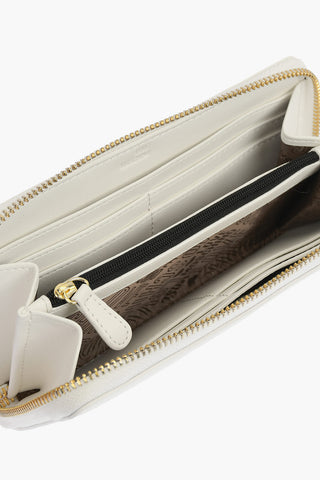 LOVE zip closure perforeted faux leather wallet