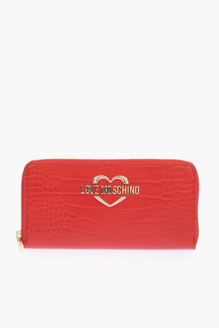 LOVE crocodile effect faux leather wallet
