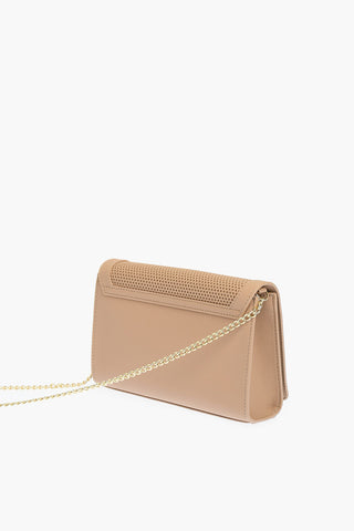 LOVE perforated detail faux leather crossbody bag