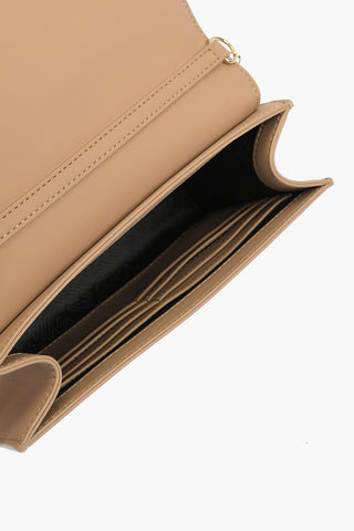 LOVE perforated detail faux leather crossbody bag