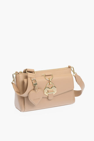 LOVE golden details faux leather crossbody bag