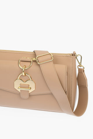 LOVE golden details faux leather crossbody bag