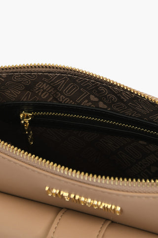 LOVE golden details faux leather crossbody bag
