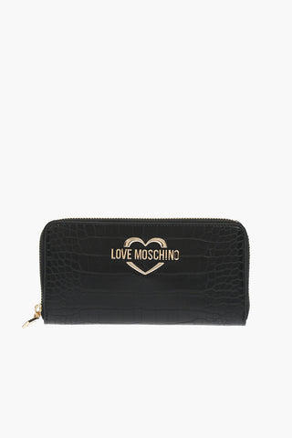 LOVE crocodile effect faux leather wallet