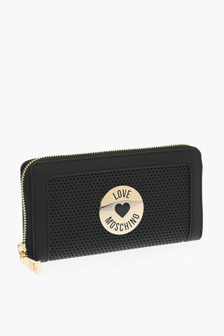 LOVE Perforated faux leather continental wallet