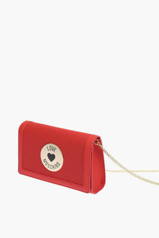  faux leather mini crossbody bag with perforated details