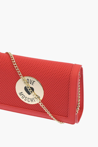  faux leather mini crossbody bag with perforated details