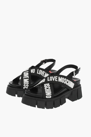 LOVE embossed logo TASSEL70 sandals with leather trimmings