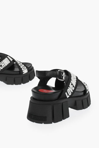 LOVE embossed logo TASSEL70 sandals with leather trimmings