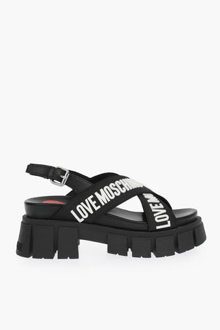 LOVE embossed logo TASSEL70 sandals with leather trimmings