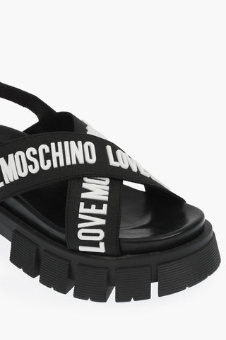 LOVE embossed logo TASSEL70 sandals with leather trimmings