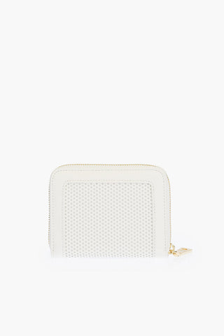 LOVE perforated detail faux leather wallet