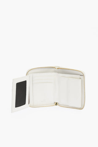 LOVE perforated detail faux leather wallet