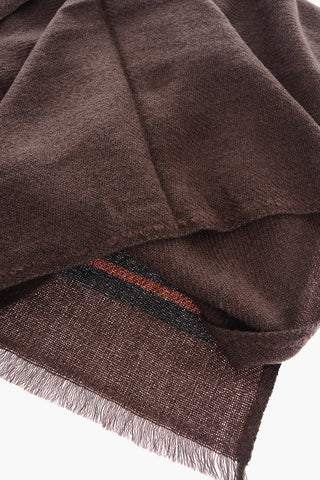sciarpa in lana vergine e cashmere con dettaglio righe
