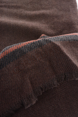 sciarpa in lana vergine e cashmere con dettaglio righe