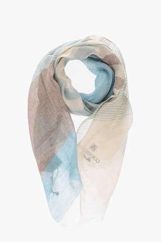 flax foulard with striped details