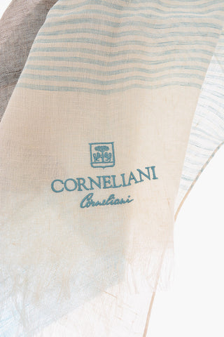 flax foulard with striped details