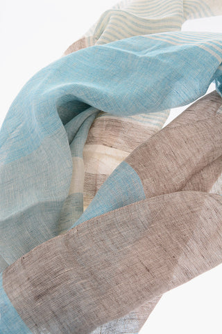 flax foulard with striped details