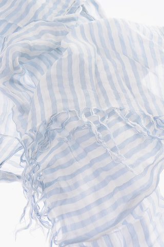 CC COLLECTION striped fringed foulard