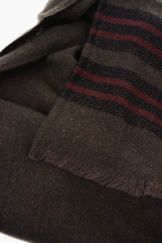 virgin wool and cashmere scarf with stripes detail