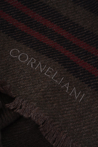 virgin wool and cashmere scarf with stripes detail