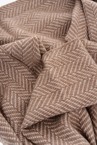 plain herringbone silk and cashmere scarf with fringes