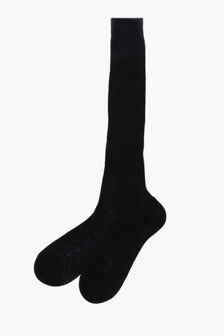 ribbed solid color long socks