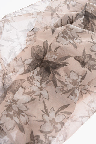 CC COLLECTION floral patterned cotton and silk foulard