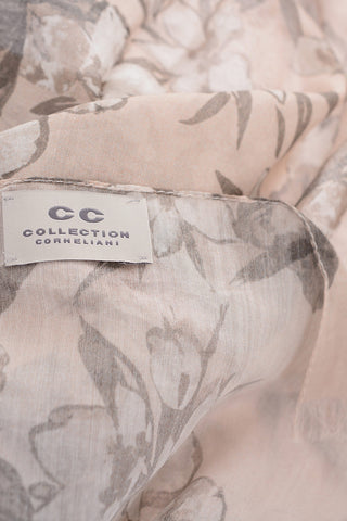 CC COLLECTION floral patterned cotton and silk foulard