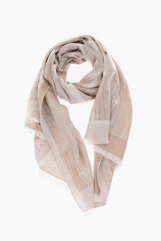 Foulard bicolore con logo ricamato