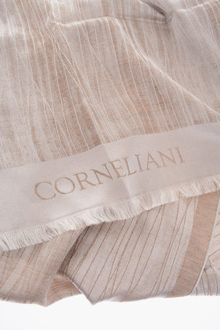 Foulard bicolore con logo ricamato