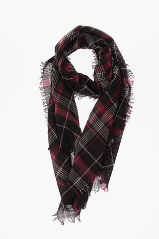 sciarpa tartan in lana vergine e seta