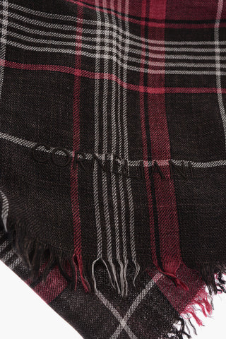 sciarpa tartan in lana vergine e seta
